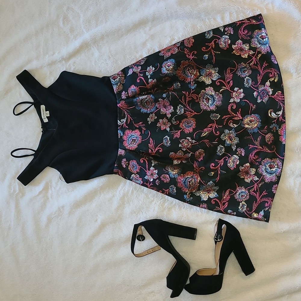Francesca's - Black Embroidery Dress